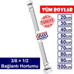 Asflexs 3/8x1/2 70 cm Paslanmaz Çelik Flex Hortum Bağlantı Hortumu