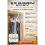 ASG 2 ADET DÖNER ASKILI DOLAP DÜZENLEYİCİ KRAVAT-KEMER-AKSESUAR 360 DERECE DÖNEN ASKI