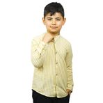 ASG TEKSTİL Sarı Renk Beyaz Çizgili Erkek Çocuk Gömlek