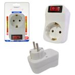 Asgrup 3500W Tekli Anahtarlı Beyaz Akım Korumalı Priz