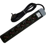 Asgrup AS63AK 3 m 150 Joule Altılı Anahtarlı Akım Korumalı Priz