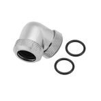 ASHATA G1 / 4 Diş Adaptörü, Richer-R 14mm OD Pirinç Diş 90 Derece Dirsek Su Soğutma Bağlantı Adaptörü, Dayanıklı Boru Bağlantısı PC Su Soğutma için Su Sıvı Soğutma (Gümüş)