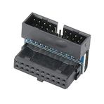 ASHATA USB 3.0 19-pin erkek dişi uzatma adaptörü, PH19-A masaüstü anakart USB3.0 soket 90 derece açı USB soket dönüştürücü, anakart anakart için