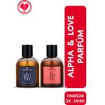 Ashley Joy Love Kadın Parfüm Edp & Alpha Erkek Parfüm Edp | Oryantal & Çiçeksi & Odunsu & Aromatik | 2'li Set - 50 ml