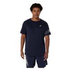 Asics 2011D239-400 ASICS ICON SS TOP Lacivert Yuvarlak Yaka Normal Kalıp Erkek T-Shirt