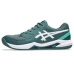 ASICS Dedicate 8 Clay Erkek Tenis Ayakkabısı Turkuaz Beyaz, Koyu Neptün Beyaz, 9.5