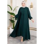 Asil Abaya Takım - Zümrüt Yeşili - 44