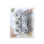 Asil Acar Home Masura İpli 6'Lı Metal Siyah-Beyaz