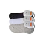 Asil Acar Home Siyah Gri ve Beyaz Erkek Babet Çorap 3 Çift - Standart - Çok Renkli