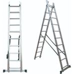 Asil Alüminyum 2 Parçalı Endüstriyel Merdiven 2x6 / 2x7 / 2x8 / 2x9 Basamak | EN131 - 2x6 Basamak
