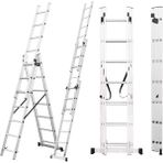 Asil Alüminyum 3 Parçalı Endüstriyel Merdiven 3x6 / 3x7 / 3x8 / 3x9 Basamak | EN131 - 3x6 Basamak