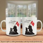 Asil Hediyelik Çift Yön Renkli Baskılı Çanakkale Zaferi Çanakkale Geçilmez Kupa Bardak