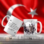 Asil Hediyelik Çiftçi İle Konuşan Kalpaklı Mustafa Kemal Atatürk-Atatürkün Sözleri -Kupa Bardak