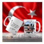 Asil Hediyelik Mustafa Kemal Atatürk Sandalla Denize Açılıyor-Atatürkün Sözleri -Kupa Bardak