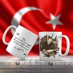 Asil Hediyelik Sivil Mustafa Kemal Atatürk Kitap Okuyor-Atatürkün Sözleri -Kupa Bardak
