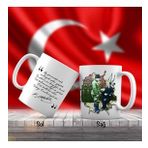 Asil Hediyelik Üniformalı İsmet İnönü Ve Sivil Mustafa Kemal Atatürk-Atatürkün Sözleri -Kupa Bardak