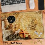 Asil Hobi Cam Şişe-Deniz Kabukları-Kum-Deniz Yapboz-Ayak Destekli Çerçeveli 240 Parça Puzzle