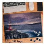 Asil Hobi Deniz Feneri-Sarp Kayalıklar-Doğa Yapboz-Ayak Destekli Çerçeveli 240 Parça Puzzle