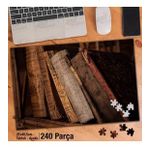 Asil Hobi Eski Kitaplar-Tozlu Raf-Antika Yapboz-Ayak Destekli Çerçeveli 240 Parça Puzzle