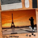 Asil Hobi Eyfel Kulesi-Gün Batımı-Pozlama-Manzara Yapboz-Ayak Destekli Çerçeveli 240 Parça Puzzle