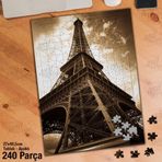 Asil Hobi Eyfel Kulesi-Retro-Mimari-Paris Yapboz-Ayak Destekli Çerçeveli 240 Parça Puzzle