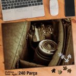 Asil Hobi Fotoğraf Makinesi-Retro-Mercek-Flaş Yapboz-Ayak Destekli Çerçeveli 240 Parça Puzzle