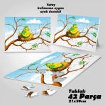 Asil Hobi Gökyüzü-Ağaç Dalları-Kuş-Çocuklar İçin Eğitici Yapboz-Ayak Destekli 42 Parça Puzzle