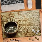 Asil Hobi Harita-Pusula-Gezi-Tur Yapboz-Ayak Destekli Çerçeveli 240 Parça Puzzle