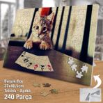 Asil Hobi İskambil Kağıtları-Sevimli Yavru Kedi Yapboz-Ayak Destekli Çerçeveli 240 Parça Puzzle