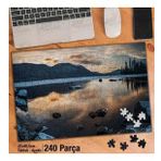 Asil Hobi Karlı Dağlar-Ağaçlar-Göl-Manzarası Yapboz-Ayak Destekli Çerçeveli 240 Parça Puzzle