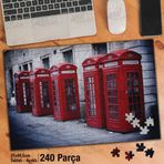 Asil Hobi Kırmızı Telefon Kulübesi-Londra-Şehir Yapboz-Ayak Destekli Çerçeveli 240 Parça Puzzle