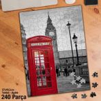 Asil Hobi Londra Telefon Kulubesi Ve Saat Kulesi Yapboz-Ayak Destekli Çerçeveli 240 Parça Puzzle