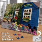 Asil Hobi Mavi Ev-Çiçek Bahçesi-Doğa Yapboz-Ayak Destekli Çerçeveli 240 Parça Puzzle