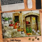 Asil Hobi Merdivendeki Saksılar-Renkli Çiçekler Yapboz-Ayak Destekli Çerçeveli 240 Parça Puzzle