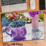 Asil Hobi Mor Fincan-Yaban Mersini-Meyve-Çiçek-Yapboz-Ayak Destekli 240 Parça Puzzle
