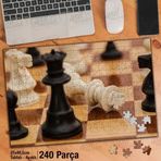 Asil Hobi Santranç-Oyun-Vezir-Piyon-Şah-Mat Yapboz-Ayak Destekli Çerçeveli 240 Parça Puzzle