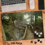 Asil Hobi Sis-Tahta Köprü-Ağaçlar-Dere-Doğa Yapboz-Ayak Destekli Çerçeveli 240 Parça Puzzle