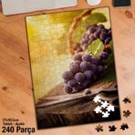 Asil Hobi Siyah Üzüm-Makas-Üzüm Bağı Yapboz-Ayak Destekli Çerçeveli 240 Parça Puzzle