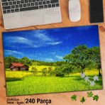 Asil Hobi Yaz Aylarında Dağ Evi-Manzara-Doğa Yapboz-Ayak Destekli Çerçeveli 240 Parça Puzzle