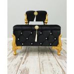 Asil Home Elegance Mdf Kapitone Söz Nişan Bohça Düğün Çeyiz Sandık Seti As358 - Siyah