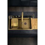 Asil Krom Tam Otomatik 9 Fonksiyonlu Şelale Evye Gold. Dijital Tasarımlı Akıllı Eviye As3547 75×45 Cm