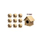 Asil Kuş Evi (10 Adet) 10x10x13 Cm Boyanabilir Kuş Yuvasi.
