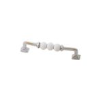Asil Metal 128 Mm Pramit Ayak Krom Beyaz Boncuk Mobilya Dolap Çekmece Kulpları (12.8 Cm)