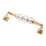 Asil Metal Dolap Çekmece Kulpları Piramit Ayak Kristal Altın Boncuk Kulp(12,8 Cm) 2 Adet - 128