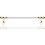 Asil Metal Polimer Boncuk Halka Modern Dolap Çekmece Kulpları (160 mm ) Altın Beyaz-2 Adet - Beyaz - Gold