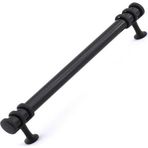 Asil Metal Polimer Boncuk Halka Modern Dolap Çekmece Kulpları (160 Mm ) Siyah-5 Adet