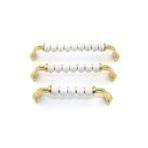 Asil Metal Polimer Misket Boncuk Lüks Modern Dolap Çekmece Kulpları (224 Mm ) Altın Boncuk-10 Adet