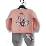 Asil Öztürk Baby & Kids Kız Bebek Çocuk Alt Üst Eşofman Takımı Kışlık 3 Ip Şardonlu Bugs Bunny Model - 1 Yaş - Yavru Agzı