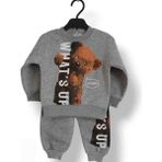 Asil Öztürk Baby & Kids Kız Erkek Bebek Çocuk Unisex Alt Üst Eşofman Takımı Kışlık 3 Ip Şardonlu Ayıcıklı Model - 1 Yaş - 00E-Gri