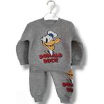 Asil Öztürk Baby & Kids Kız Erkek Bebek Çocuk Unisex Alt Üst Eşofman Takımı Kışlık 3 Ip Şardonlu Donald Duck Model - 1 Yaş - Gri